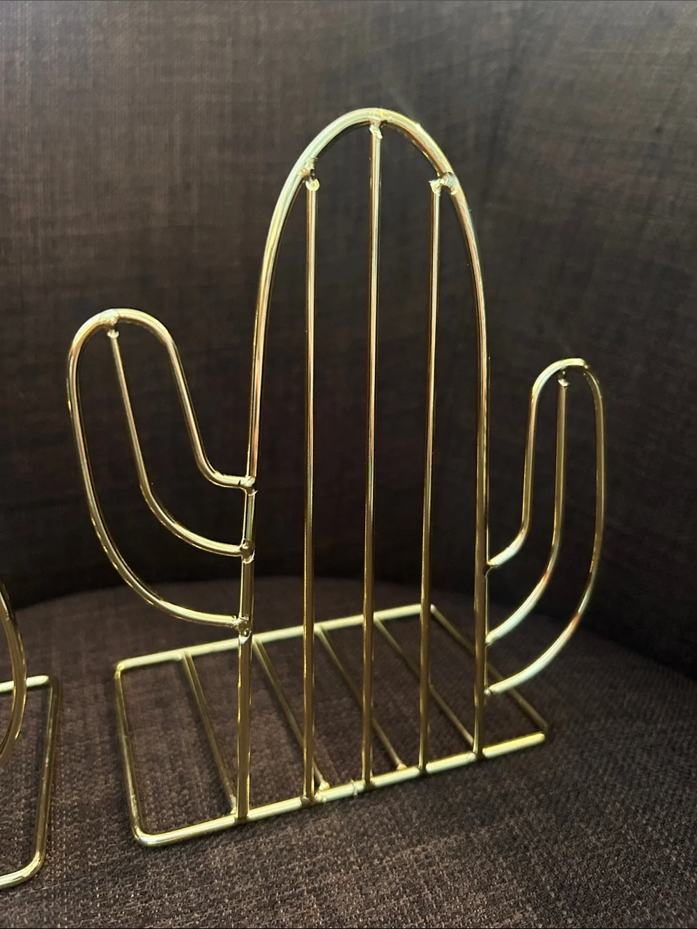 Gold Cactus Wire Bookends